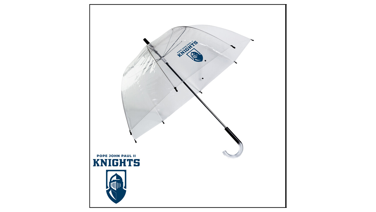 UMBRELLA (CLEAR) Umbrella with KNIGHTS Logo in WHITE