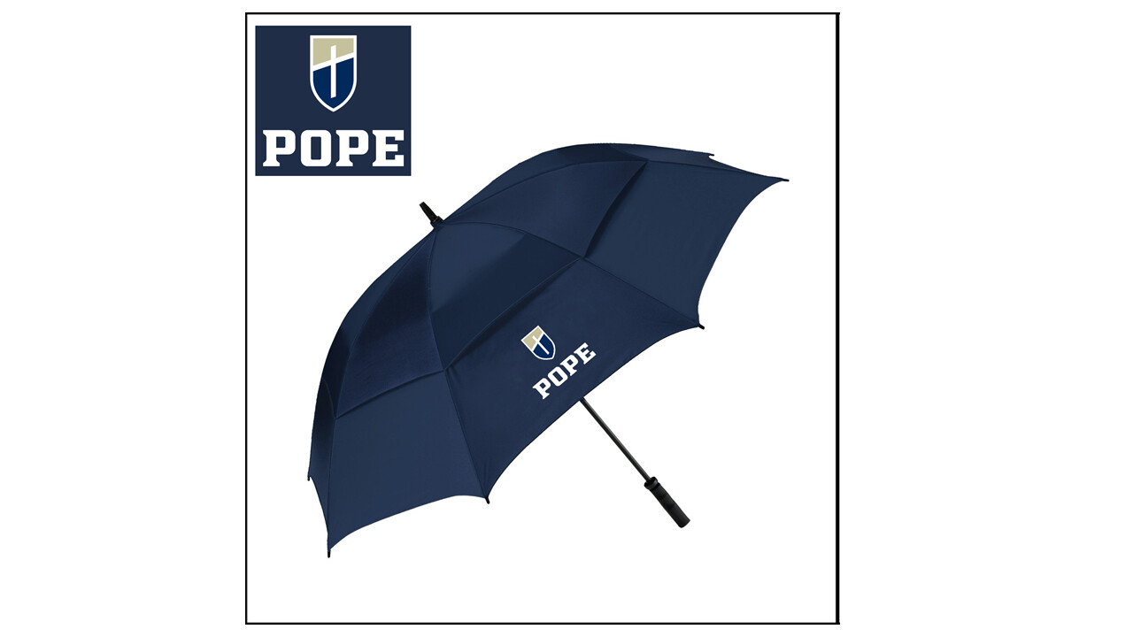 UMBRELLA (NAVY) Umbrella with Pope + Shield Logo