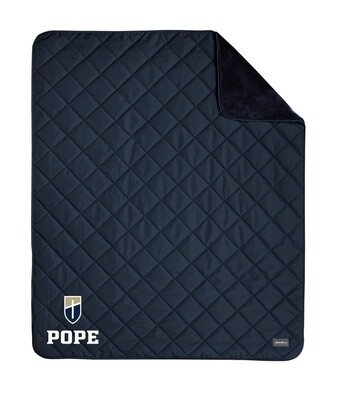 BLANKET - Navy Reversible Blanket with Shield + POPE Logo
