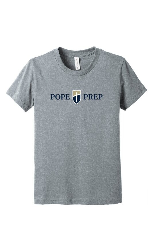 POPE + Shield + Prep Crewneck Tee, Size: YS