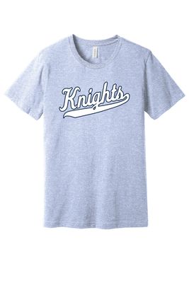 SS TEE - Knights Script White Nav Out