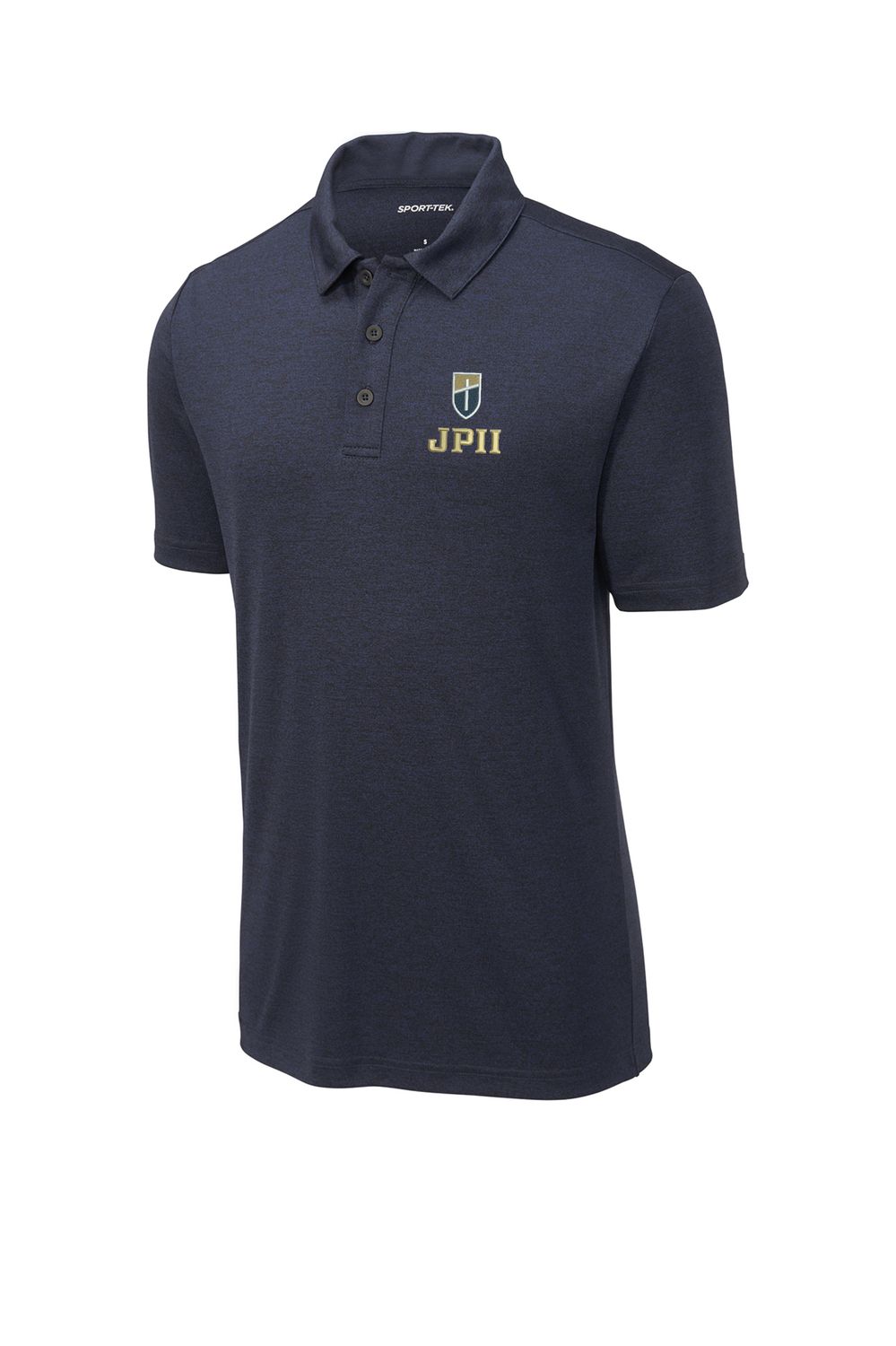 POLO - SportTek Navy Hthr Shield+JPII