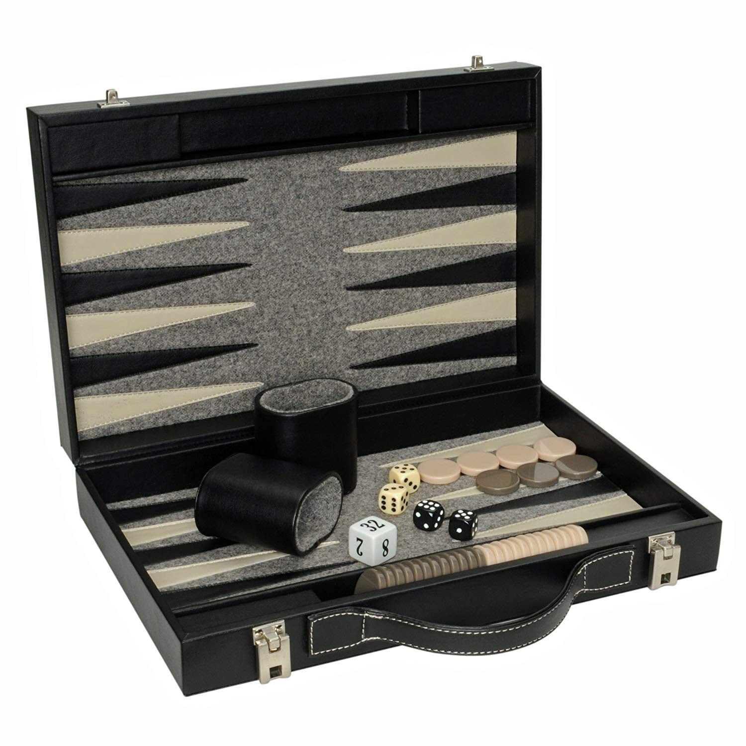 Backgammon 15in Black Case