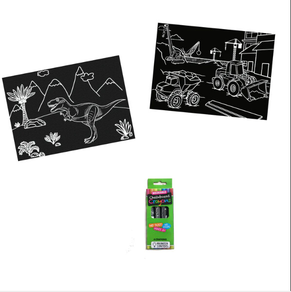 Chalkboard Mini Mat Dino/Truck Set
