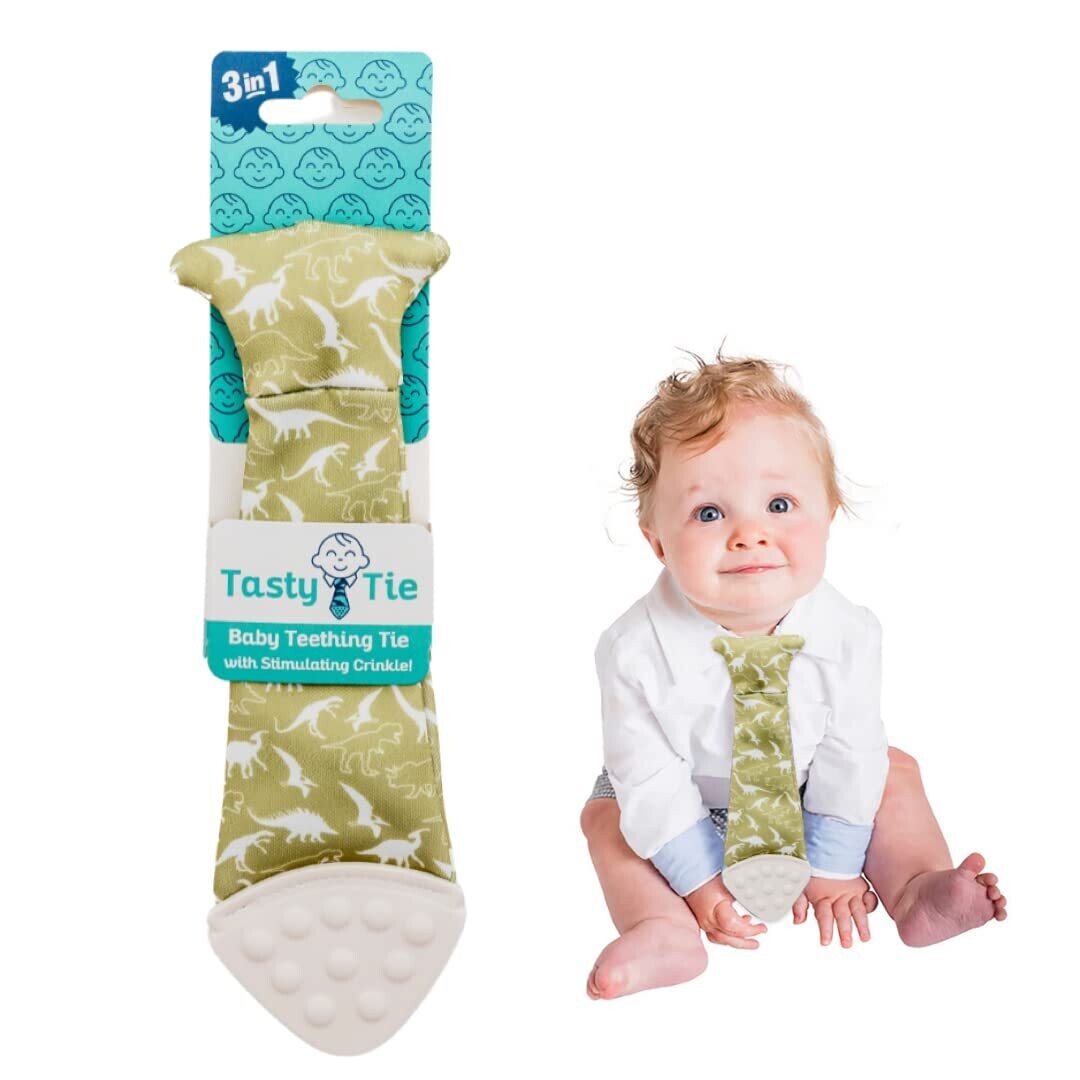 Tasty Tie Teether &amp; Crinkle Toy- Dino