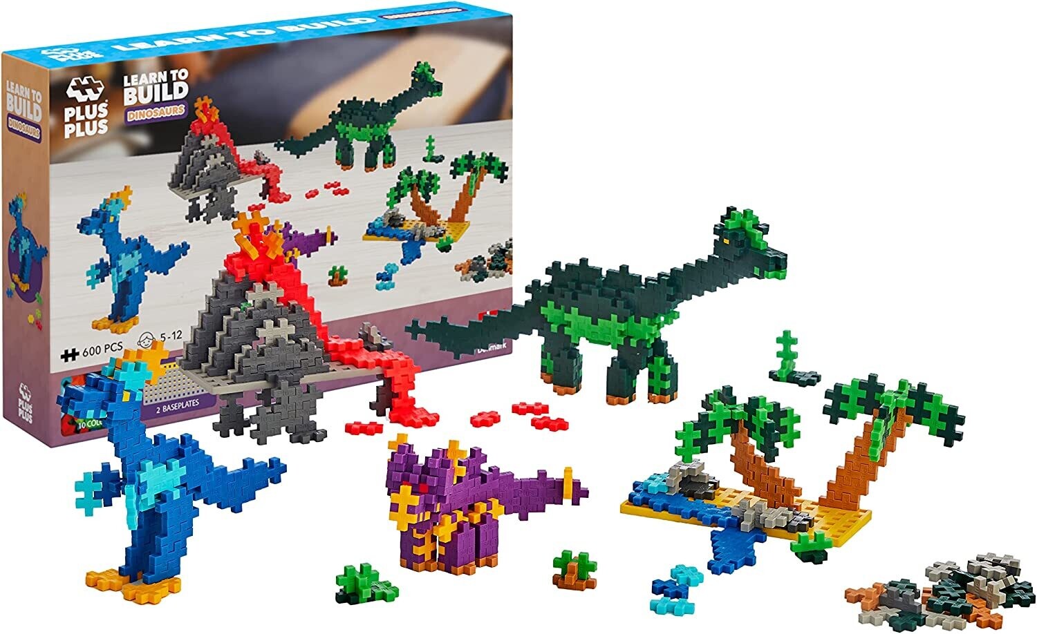 Plus Plus Box Learn to Build Dinosaurs
