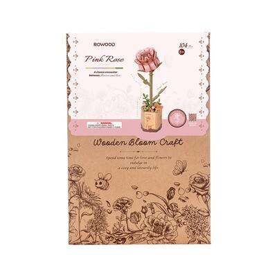 DIY Wooden Flower Pink Rose