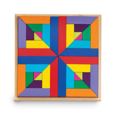 Pattern Play Wooden Blocks Tray