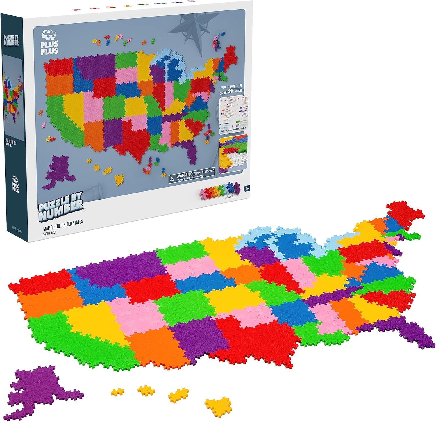 Plus Plus Puzzle By Number 1400pc Map of US