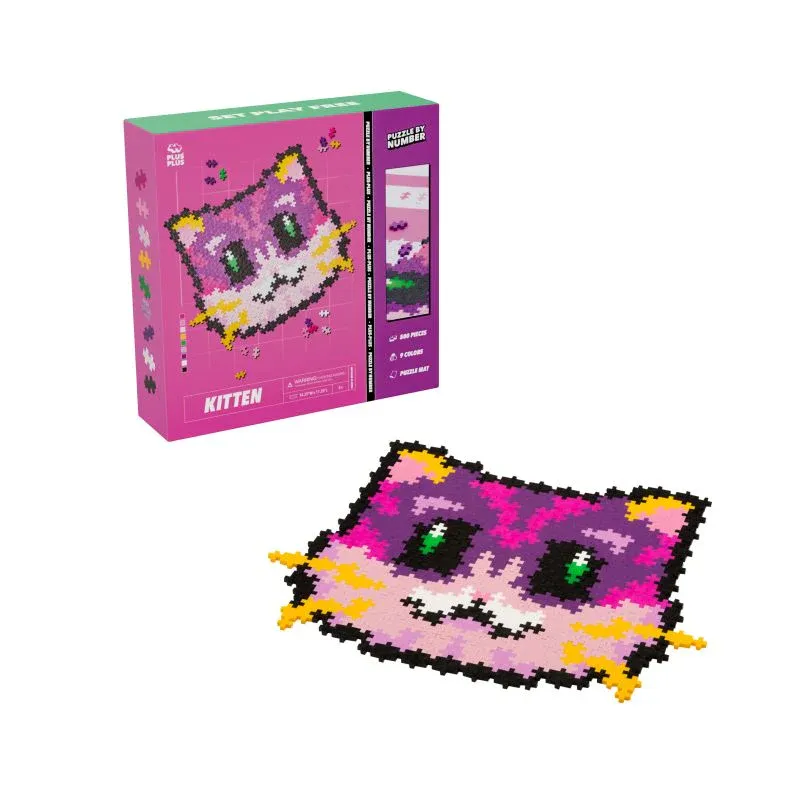 Plus Plus Puzzle By Number Kitten