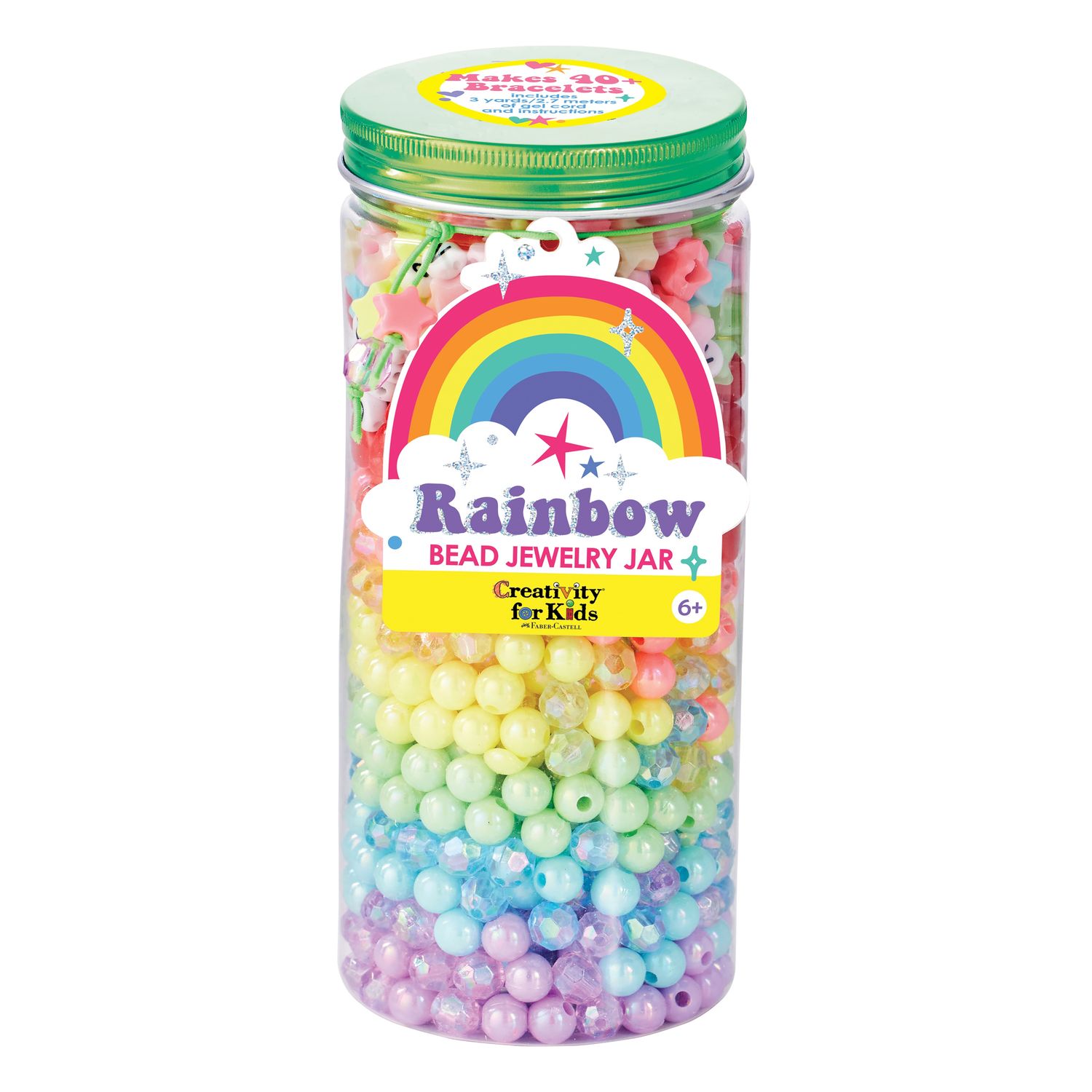 Bead Jewelry Jar Rainbow