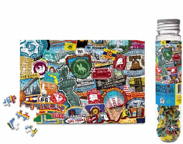150pc Mini Puzzle Tube Road Trip USA