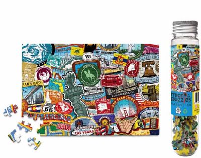 150pc Mini Puzzle Tube Road Trip USA