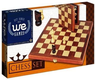 Chess Set Walnut Folding 11.5"
