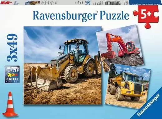 Diggers At Work Puzzle 3x49Pc