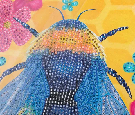 Crystal Art Card Kit Floral Bumble Bee