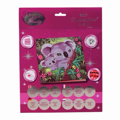 Crystal Art Card Kit Koala Hugs