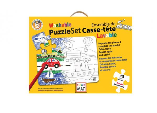 Reusable 12pc Puzzle Vehicles