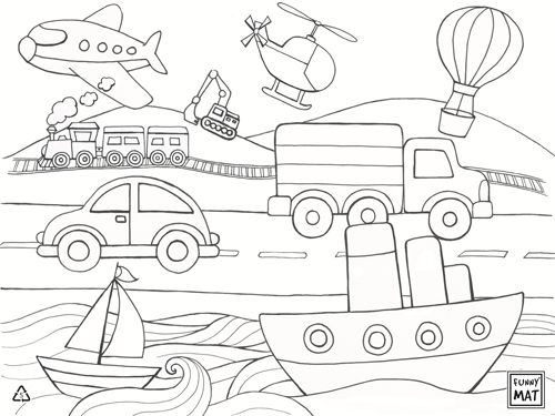 12pc Puzzle Vehicles Reusable Color