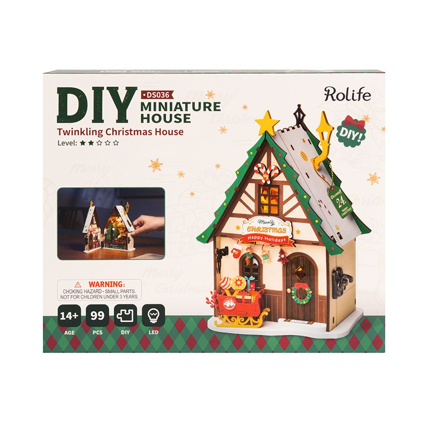 DIY Wooden Twinkling Christmas House