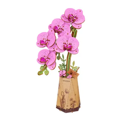 DIY Wooden Flower Purple Moth Orchid