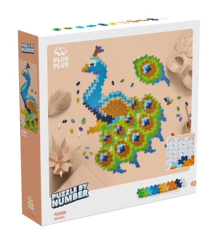 Plus Plus Puzzle By Number Peacock