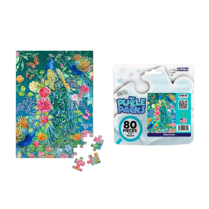 80pc Puzzle Pack Peacocks