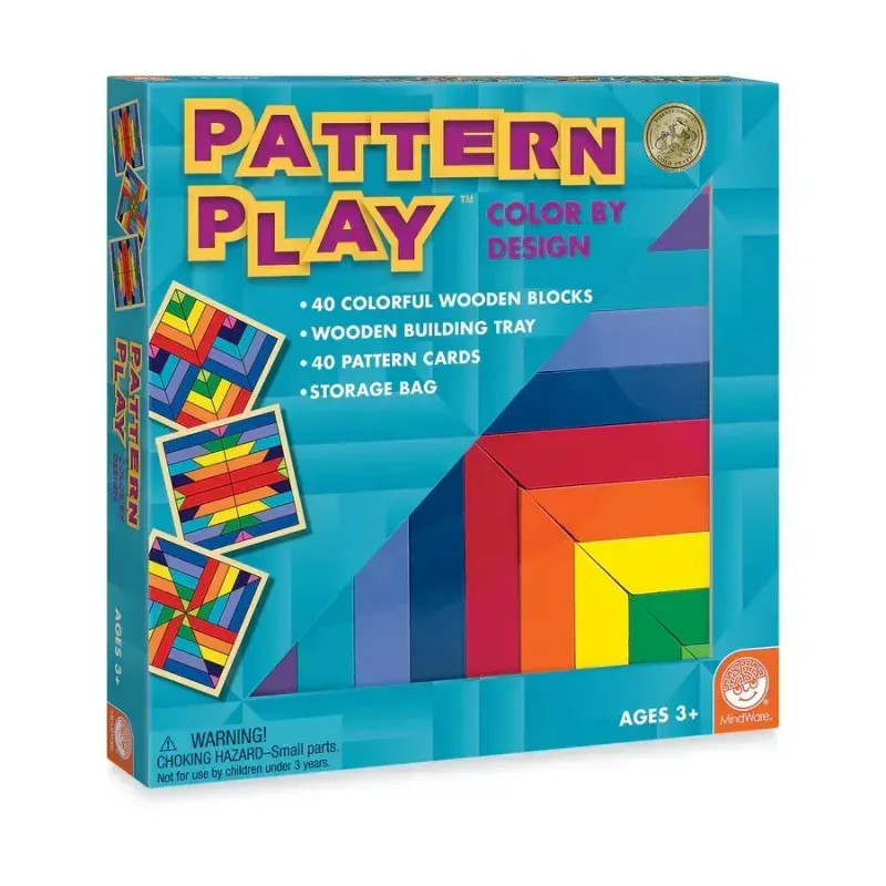 Pattern Play Wooden Blocks Tray