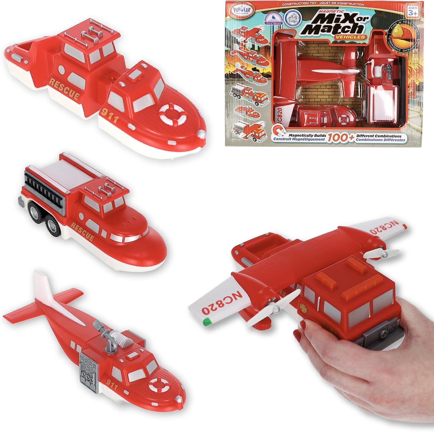 Magnetic Mix or Match Vehicles Fire &amp; Rescue