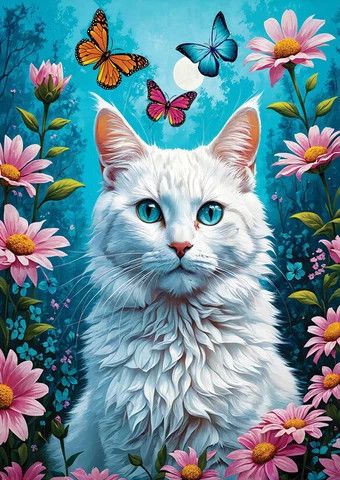 1000pc White Cat