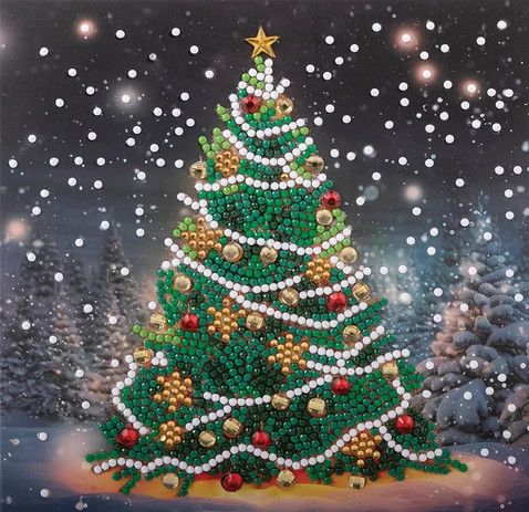 Crystal Art Card Kit Festive Fir