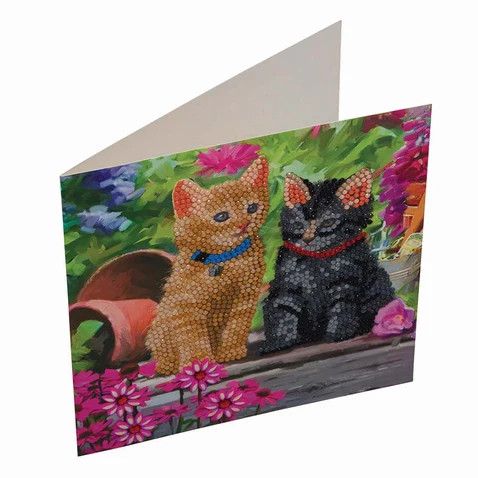 Crystal Art Card Kit Cat Friends