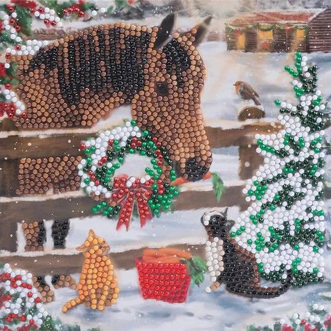 Crystal Art Card Kit Christmas Friendship