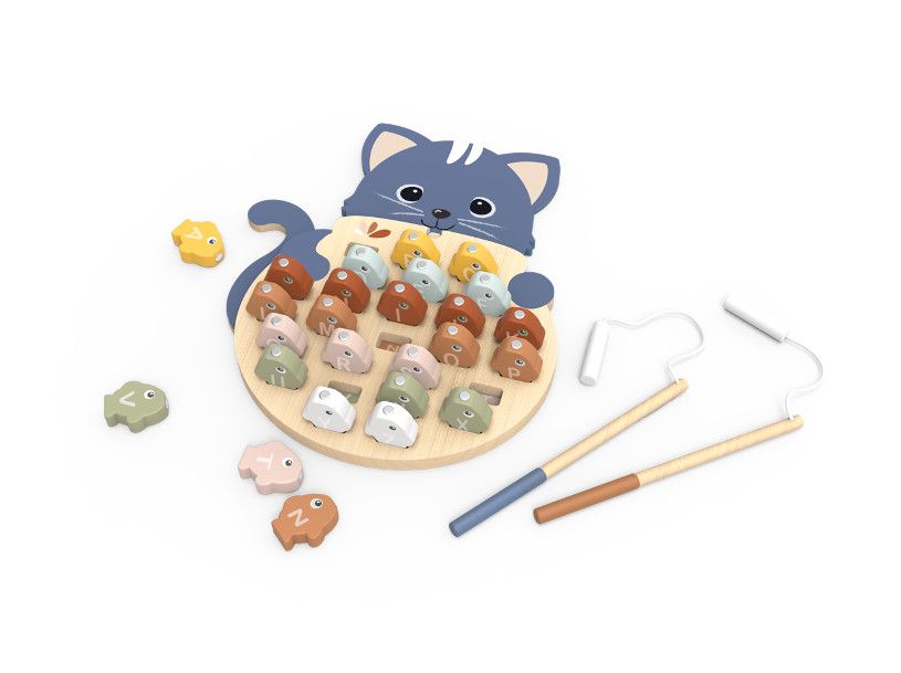 Wooden Magnetic Alphabet Fishing Game