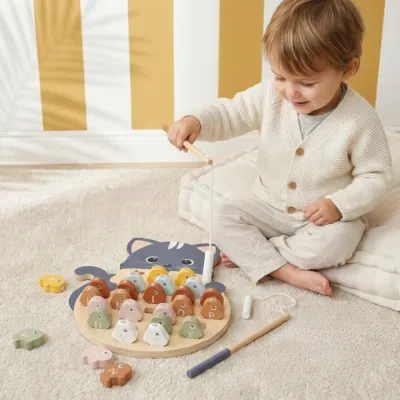 Wooden Magnetic Alphabet Fishing Game