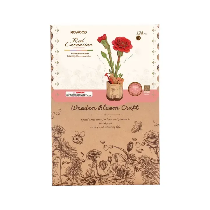 DIY Wooden Flower Red Carnation
