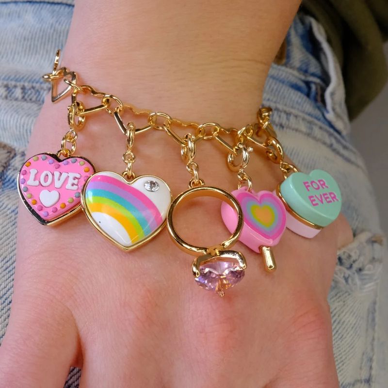 Charm Bracelet Chain Gold Heart
