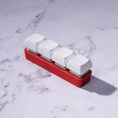 Fidget Keyboard 4 Key SILENT White_Red