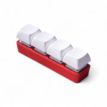 Fidget Keyboard 4 Key SILENT White_Red