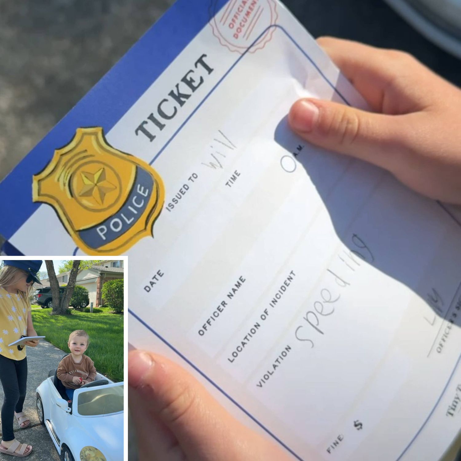 Tiny Town Notepad Police Ticket