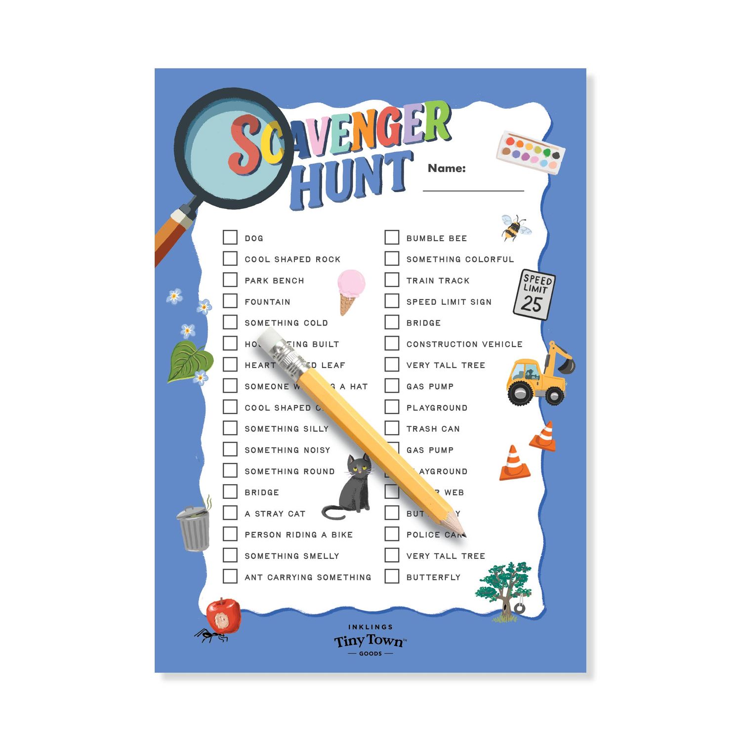 Tiny Town Notepad Scavenger Hunt