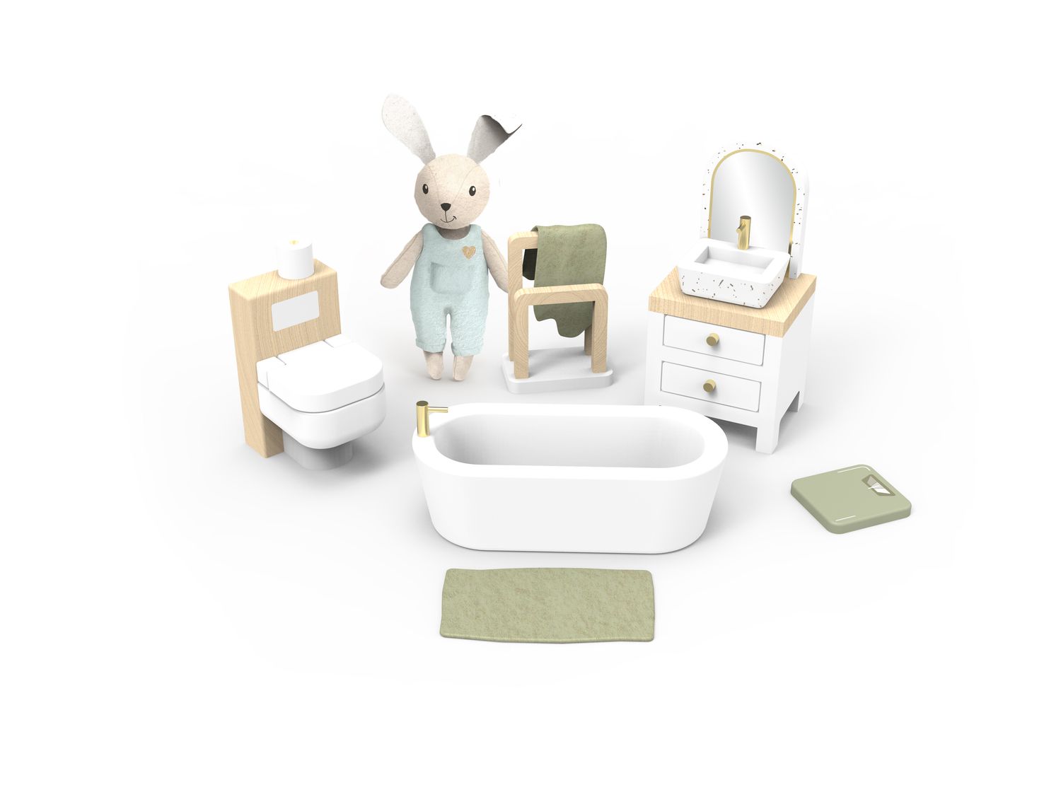 Doll House Bathroom Set