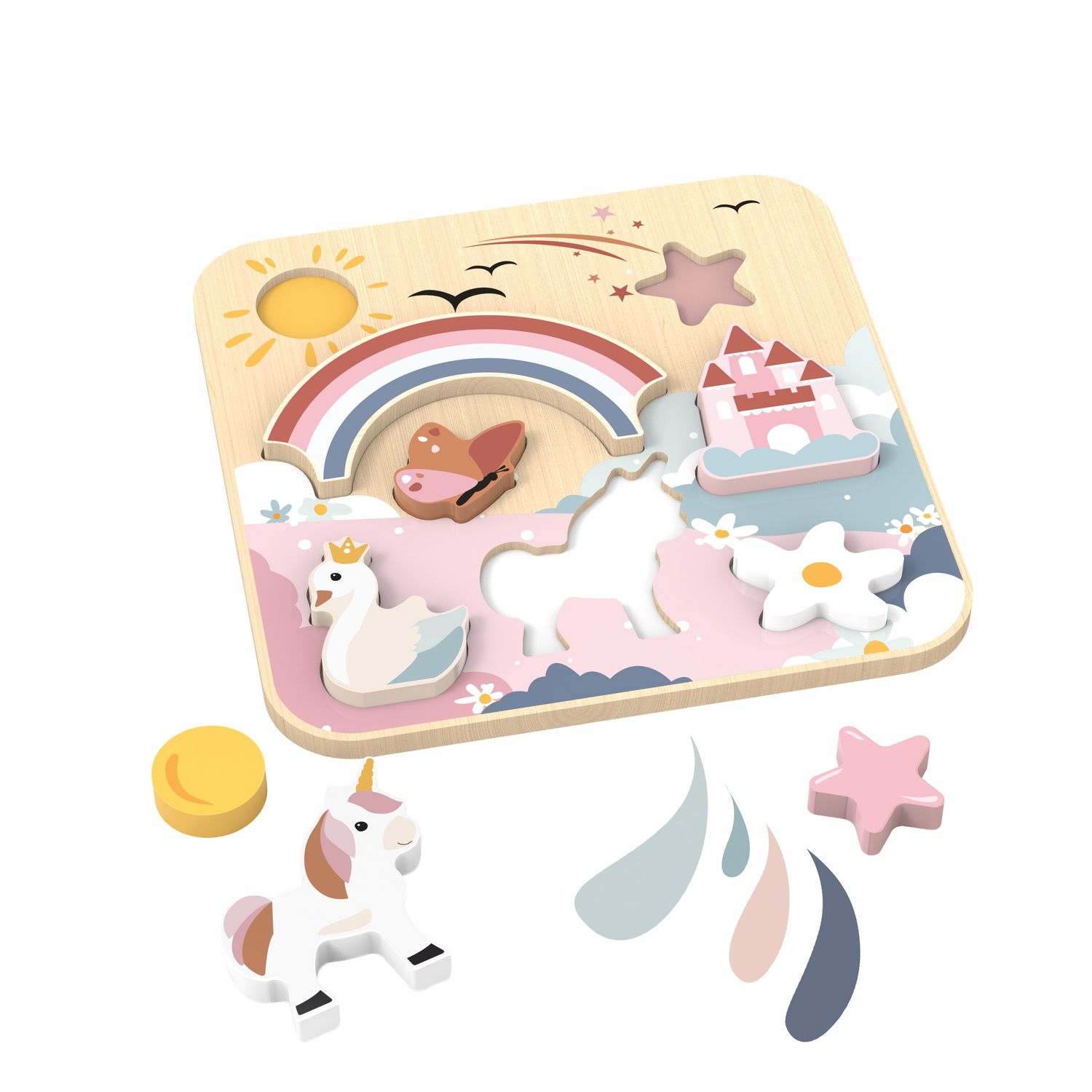 Wooden Chunky Jumbo Puzzle Unicorn