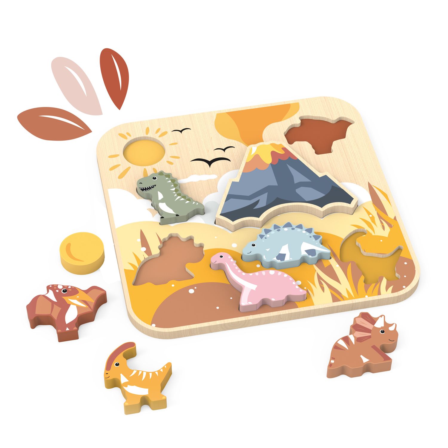 Wooden Chunky Jumbo Puzzle Dino