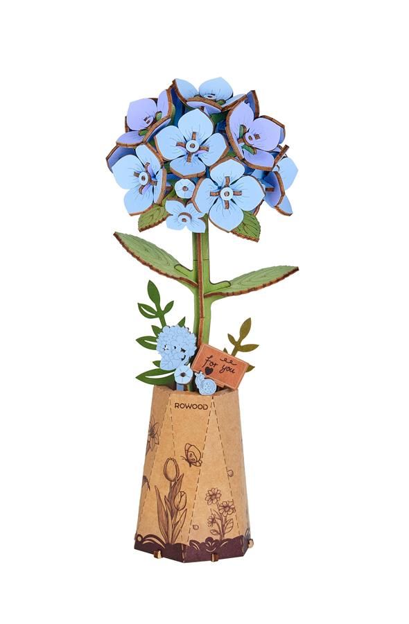 DIY Wooden Flower Blue Hydrangea