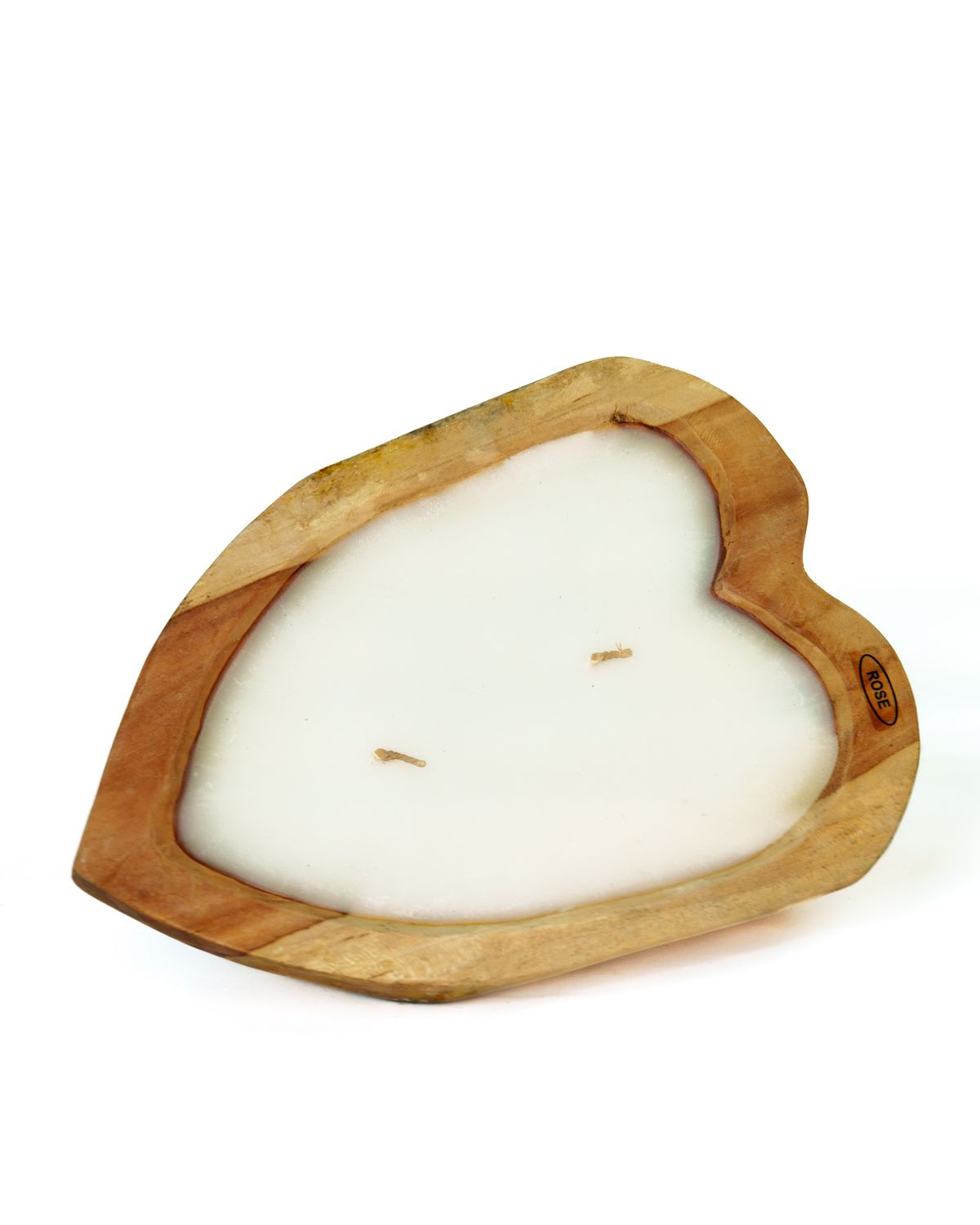 Bougie cœur en teck, Bougie coeur en Teck: Bougie coeur L