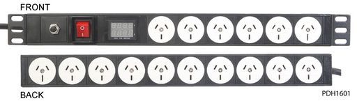 1RU 16 Way 15A PDU Volt/Amp Metered