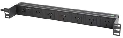 1RU 6 Way 10A Surge Protected PDU