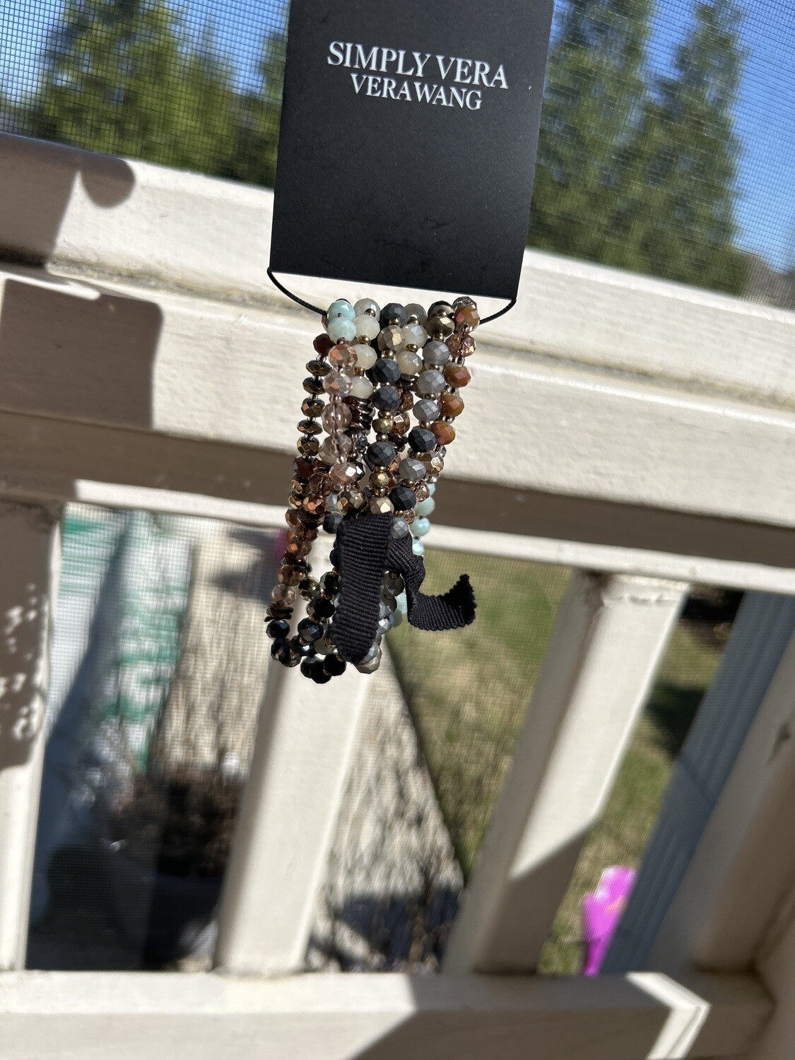Vera Wang Crystal Elastic Bracelets