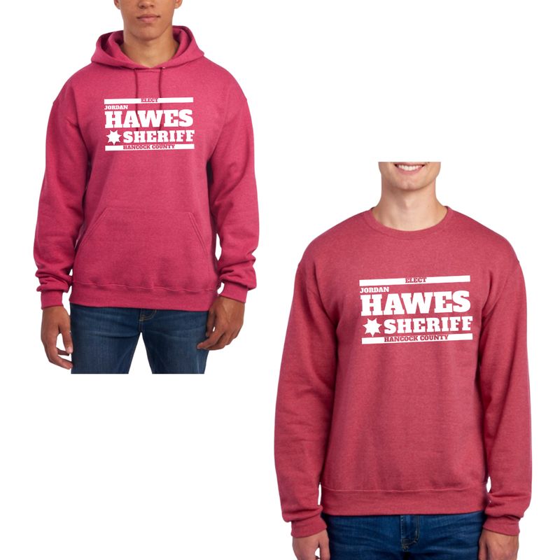 HAWES for Sheriff Hoodie &amp; Crew: Red